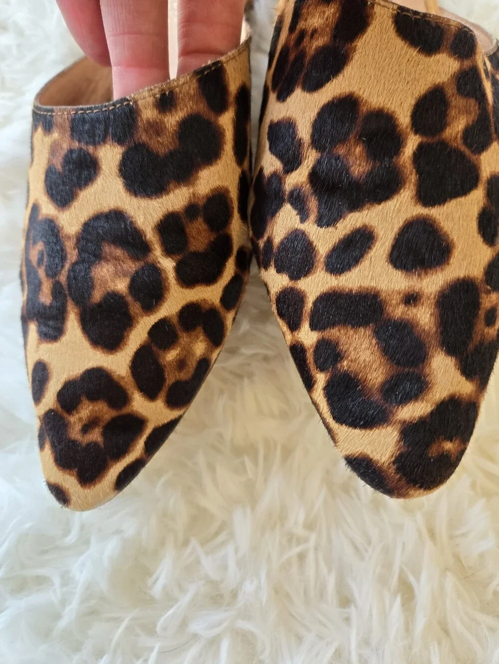 Madewell Remi Leopard Calf Hair Mule Slide US 8